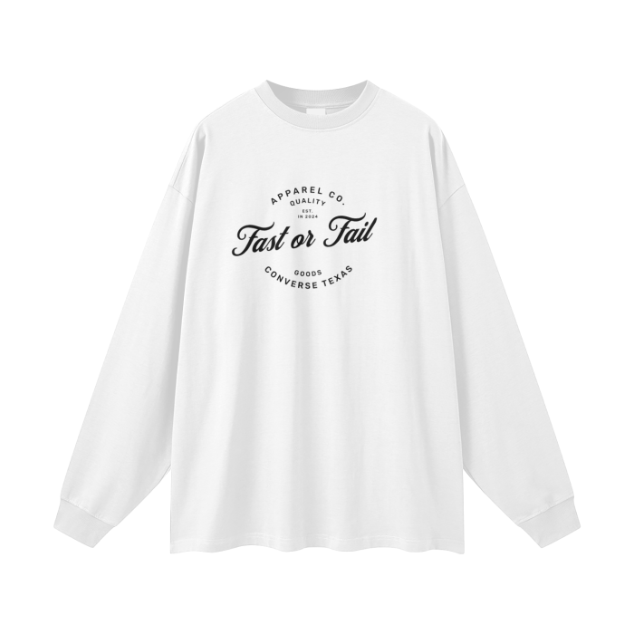 Streetwear Unisex 305G FOG 100% Cotton Long Sleeve Tee