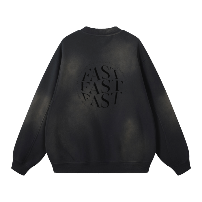 Streetwear Unisex Monkey Washed Dyed Fleece Pullover ODMPOD